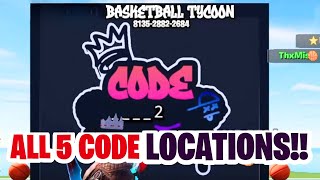 Fortnite Basketball Tycoon ALL 5 VAULT CODE LOCATIONS  Fortnite BASKETBALL TYCOON Codes [upl. by Nayab295]