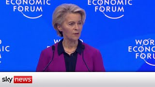 European Commission President Ursula von der Leyen speaks at the World Economic Forum in Davos [upl. by Ayardna440]