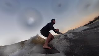 Sunset SUP Surfing In 30mph Winds [upl. by Danczyk]