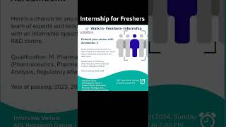 Aurobindo Pharma Recruiting Freshers internship freshers pharmacy [upl. by Katzman189]