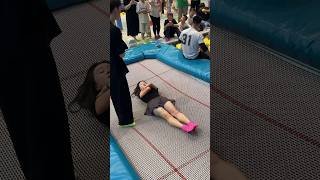 Bouncing on a Trampoline  This is So Funny Fun jump Viral Shorts Girl Trampoline Mistake [upl. by Sollars337]