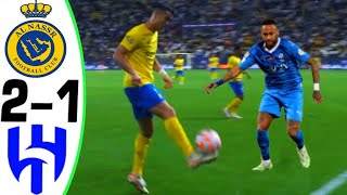 Al Nassr vs Al Hilal 21  All Goals and Highlights 2024  RONALDO Vs NEYMAR [upl. by Carlene]