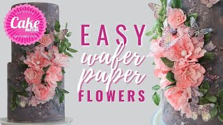 How to make wafer paper flowers for cakes  Florea Cakes [upl. by Eedak286]