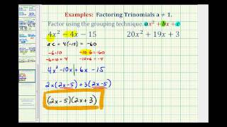 Ex Factor Trinomials When A is NOT Equal to 1  Grouping Method [upl. by Aratnahs]