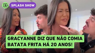 Gracyanne Barbosa experimenta fast food pela primeira vez com fritas Muito salgado [upl. by Aknahs445]