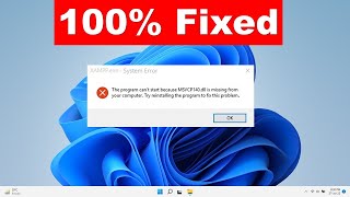 100 Fixed Msvcp140dll Missing Error Windows 1011 2022  100 Working Method [upl. by Euqinobe]