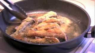 Cleaning and cooking small trout [upl. by Danny]