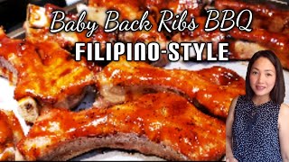 Pork Ribs BBQ FilipinoStyle Recipe  How to make BBQ Ribs filipino Style Baked Pork [upl. by Chung88]