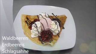 Crêpe glacée aux fruits rouges te sauce chocolat [upl. by Flagler]