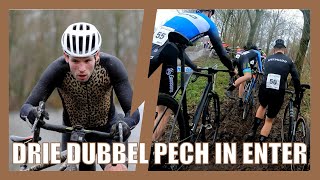 DRIE DUBBEL PECH en STERKE BENEN in Enter  Nat veldrit nr 9 cyclocross [upl. by Ahsinrats]