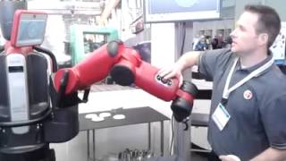 Rethink Robotics Demos Baxter Robot at BIOMEDevice Boston 2013 [upl. by Arhoz]