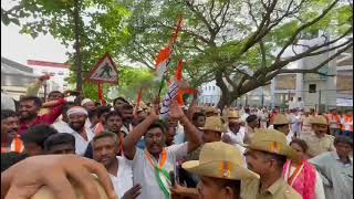 Cong workers celebrate BJP workers watch  karnatakaassemblyelection2023 [upl. by Ycniuq]