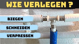 Wasserleitung verlegen  verlängern  Pressfitting TStück mit Alu Verbundrohr verpressen Teil 2 [upl. by Clarisa]