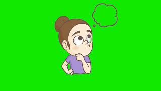 thinking cartoon animated UHD green screen videos for youtubers copyright free [upl. by Thamos385]