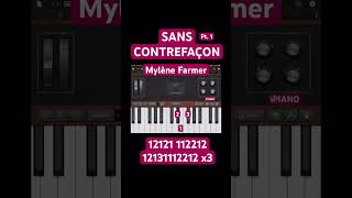 Sans Contrefaçon  Mylène Farmer sur piano EASY Piano Tutorial mylènefarmer shorts 80s reels [upl. by Norraf433]