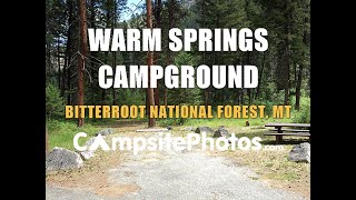 Warm Springs Campground Bitteroot National Forest Montana Campsite Photos [upl. by Afrika74]