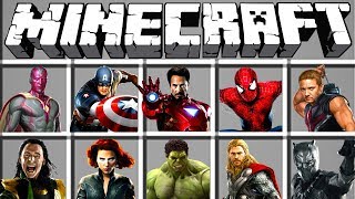 NOVOS VINGADORES GUERRA INFINITA ADICIONADOS ao MINECRAFT [upl. by Hugibert]