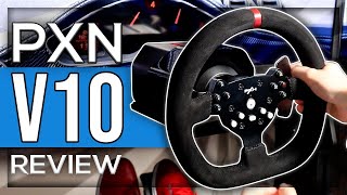 PXN V10 Review  The NEWEST EntryLevel Force Feedback Wheel [upl. by Ytsur]