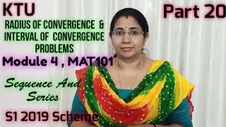 Radius of Convergence amp Interval of Convergence Sequence and Series Module 4MAT101S1 KTU Part 20 [upl. by Goldstein]