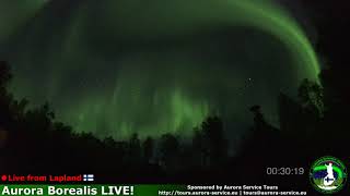 Aurora Borealis in Lapland Finland Live Stream Highlights 992018 [upl. by Meelas912]