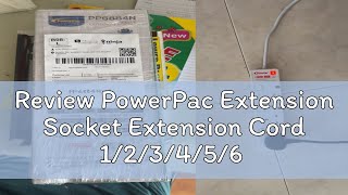 Review PowerPac Extension Socket Extension Cord 123456 way 6 meter with 2Pin Direct PP6881N [upl. by Bechler853]