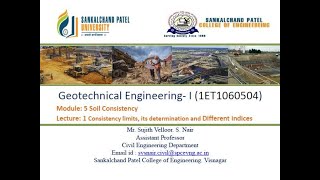 Geotechnical EngineeringIL1 Soil Consistency [upl. by Mosby90]