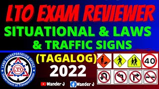 LTO EXAM REVIEWER  LAWS SITUATIONAL TRAFFIC SIGNS TAGALOG  UPDATED  Wander J [upl. by Aland]