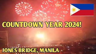 HAPPY NEW YEAR 2024  FIREWORKS DISPLAYS AT JONES BRIDGE MANILA [upl. by Yrokcaz338]