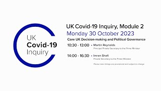 UK Covid19 Inquiry  Module 2 Hearing  30 October 2023 REDACTED [upl. by Ynaffyt286]