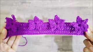 Crochet Flower Stitch  Crochet With Samra [upl. by Brosine]