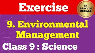 environmental management exercise class 9 science  9th science chapter 9 question answer  std 9th [upl. by Adnolat840]