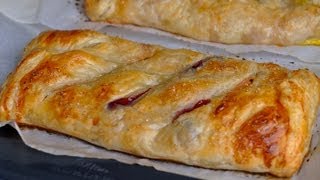 Super Simple Peach and Blackberry Strudel Recipe [upl. by Artcele]