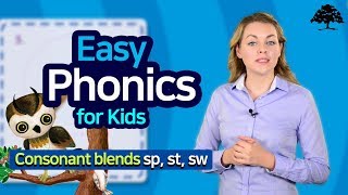 Easy Phonics 2 Unit 10 Consonant blends sp st sw  Phonics for Kids  Alphabet  Learn to Read [upl. by Bryce241]