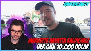 HYPE quotMarkette Hayatta Kaldığınız Her Gün 10000 Dolarquot VİDEOSUNU İZLİYOR  MrBeast [upl. by Aihsilef]