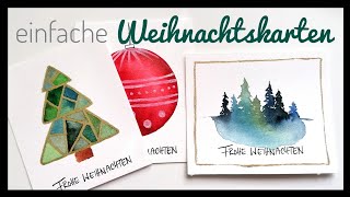 3 einfache Weihnachtskarten mit Aquarell malen ✨🎄  malen mit Aquarell  DIY Weihnachtskarten [upl. by Gavrielle]