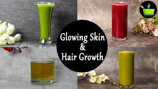 4 Healthy Juices For Glowing Skin  BIOTIN Drink for Healthy Hair Growth Spotless Skin amp Nails [upl. by Raddie]