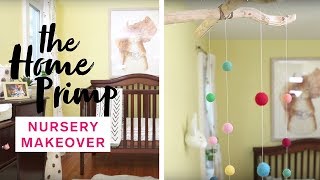 Baby Nursery Gets A Major Makeover On A Budget  DIY Mobile  The Home Primp [upl. by Saraiya]