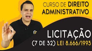 DIREITO ADMINISTRATIVO  LICITAÇÃO 7 DE 32  LEI 86661993  FASE INTERNA E EXTERNA [upl. by Almap]