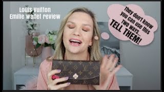 TWO ways to use the LOUIS VUITTON EMILIE wallet   REVIEW [upl. by Akisey]