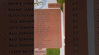 GAYEM NING PAWON MENU KOTA BARU PARAHYANGAN BANDUNG [upl. by Rutter]