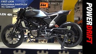 Husqvarna Svartpilen 701 Concept  EICMA 2017  PowerDrift [upl. by Ahsikar]