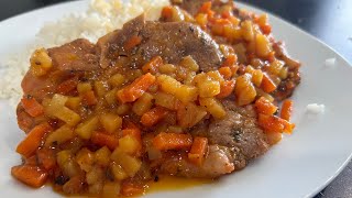 Chuletas fritas con papas Zanahorias al vino [upl. by Ebby941]