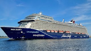 Mein Schiff 7 leaving Rostock Port  Warnemünde  20240902 [upl. by Annoek]