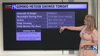 Geminid meteor shower Wednesday night [upl. by Nil]