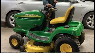 How to remove amp install a John Deere Mower Deck LT model 42in LT180 Lawn Tractor [upl. by Dash]