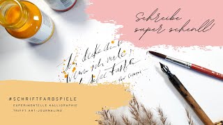 Experimentelle Kalligraphie Schriftfarbspiele Schnelligkeit [upl. by Cassilda431]