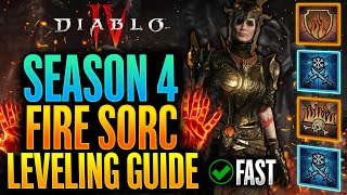 Diablo 4  Best Sorcerer Leveling Build Guide Level 150  Season 4 [upl. by Odlawso]