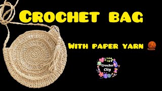 VERY EASYHow To Crochet Bag With Paper Yarn 🧶 [upl. by Annyl242]