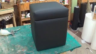 DIY  HOW TO UPHOLSTER A STORAGE OTTOMAN  ALO Upholstery [upl. by Naresh]