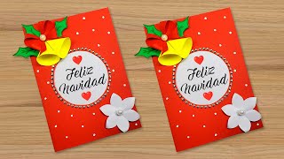 ⭐Hermosa tarjeta campana para de Navidad ⭐ Cómo hacer una tarjeta de Navidad super fácil [upl. by Shiroma]